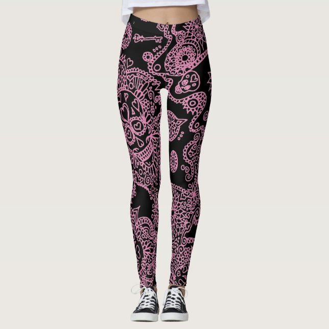 Socker Skalle Leggings (Framsida)