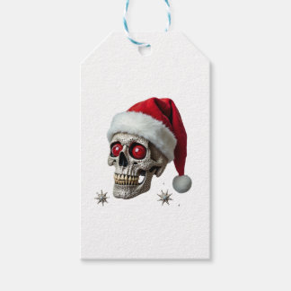 Socker Skalle med Santa Hatt Tee Jul Pajamas Xm Presentetikett