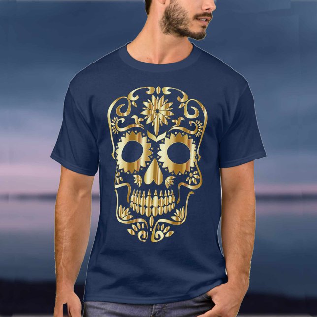 Socker Skalle Mexikansk Dag för de Döda Kulturkons T Shirt (Skapare uppladdad)