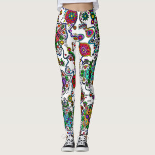 Socker Skalle Mönster Dam Leggings