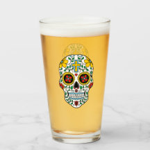 Socker Skalle Öl Pint Glas