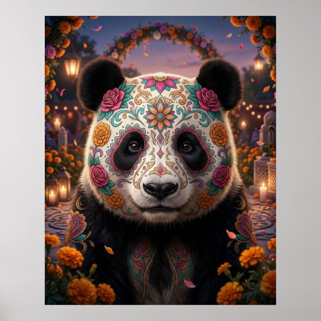 Socker Skalle Panda Poster (Framsidan)