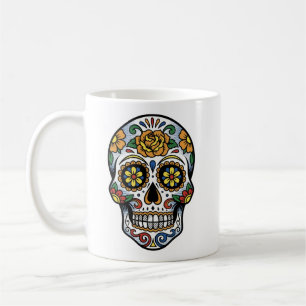 Socker Skalle Popkonst Dia de los Muertos Kaffemugg