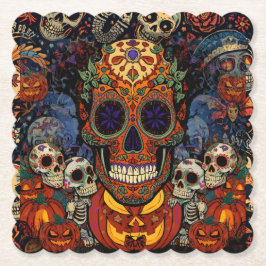 Socker Skalle Pumpa Fiesta, Calavera Underlägg Papper