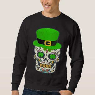 Socker Skalle Saint Patrick Day Of Dead Lucky Hall Lång Ärmad Tröja