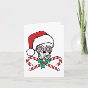 Socker Skalle Santa Kort