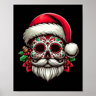 Socker Skalle Santa Mexico Calavera Jul Dia De Los Poster