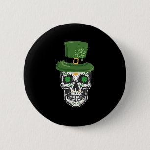 Socker Skalle St Patrick Dag Leprechaun Shamrock Knapp