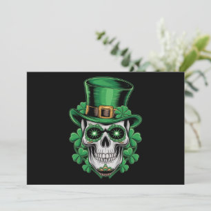 Socker Skalle St Patrick Dag Lucky Shamrock  Inbjudningar