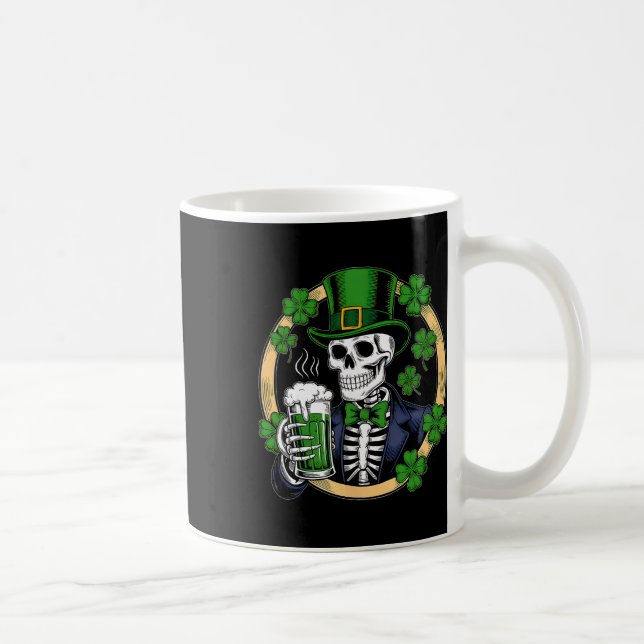 Socker Skalle St Patricks Day Män Kvinnor Rollig Ö Kaffemugg (Höger)