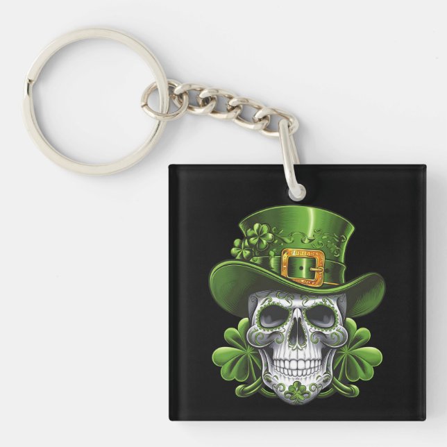 Socker Skalle St Patrick's Day Shamrock (Framsidan)