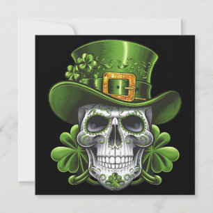 Socker Skalle St Patrick's Day Shamrock Inbjudningar