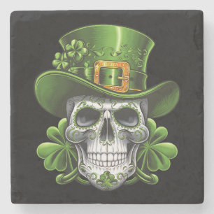 Socker Skalle St Patrick's Day Shamrock Stenunderlägg