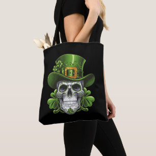 Socker Skalle St Patrick's Day Shamrock Tygkasse