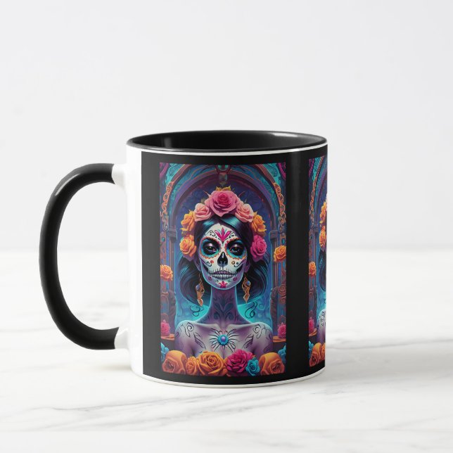 Socker Skull Art - Bärk elegansen Mugg (Vänster)