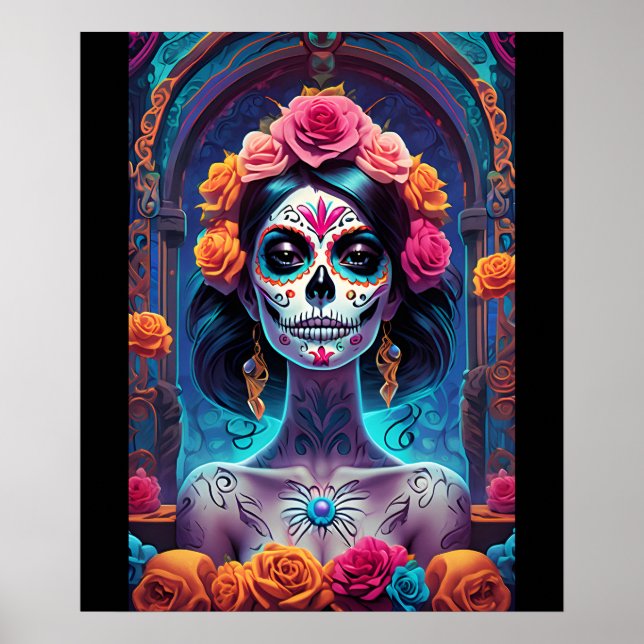 Socker Skull Art - Bärk elegansen Poster (Framsidan)