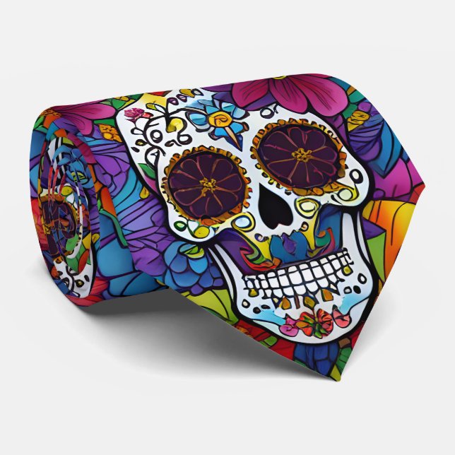Socker Skull Art - Blommigt Fiesta Slips (Rullad)