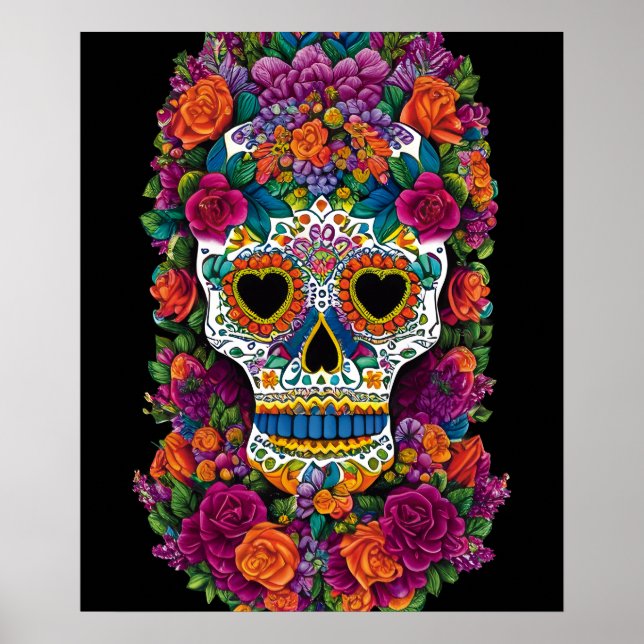 Socker Skull Art - Burst of Mexican Flair Poster (Framsidan)