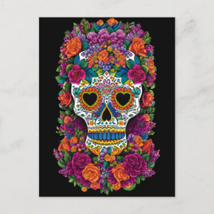 Socker Skull Art - Burst of Mexican Flair Vykort