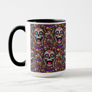 Socker Skull Art - Candy Skull Surprise Mugg