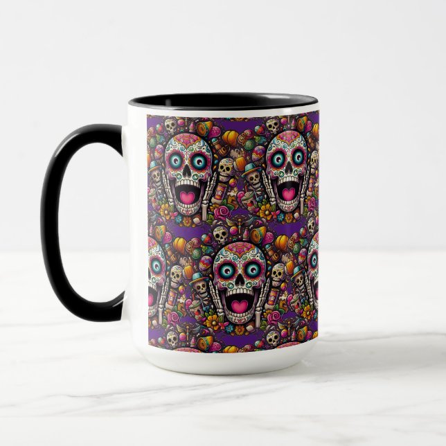 Socker Skull Art - Candy Skull Surprise Mugg (Vänster)