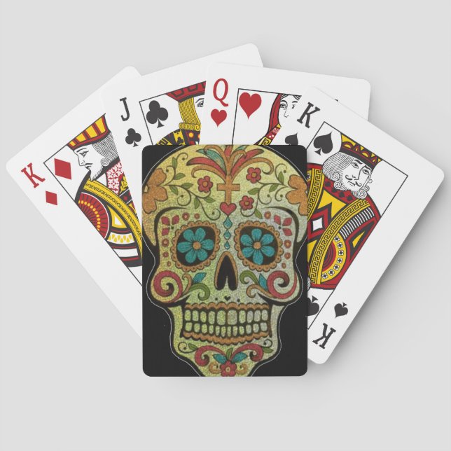 Socker Skull Art, Day of the dead Casinokort (Baksidan)