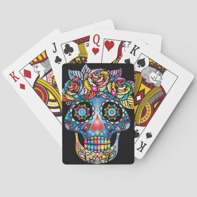 Socker Skull Art, Day of the dead Casinokort (Baksidan)
