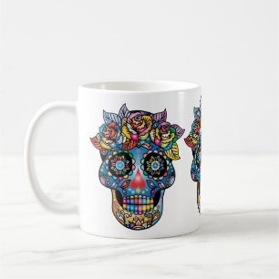 Socker Skull Art, Day of the dead Kaffemugg