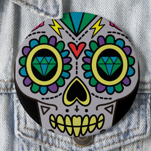 Socker Skull Art, Day of the dead Knapp