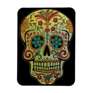 Socker Skull Art, Day of the dead Magnet