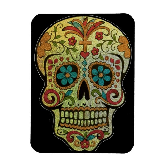Socker Skull Art, Day of the dead Magnet (Vertikal)