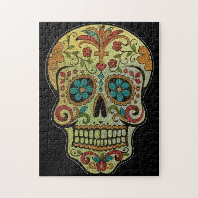 Socker Skull Art, Day of the dead Pussel (Vertikal)