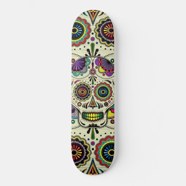 Socker Skull Art Day of the dead Skateboard Bräda 20 Cm (Framsida)