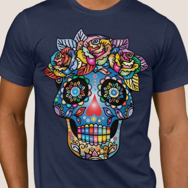 Socker Skull Art, Day of the dead T Shirt (Skapare uppladdad)