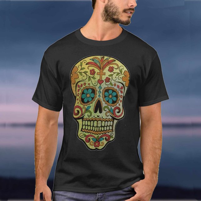 Socker Skull Art, Day of the dead T Shirt (Skapare uppladdad)