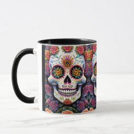 Socker Skull Art - Dia de los Muertos Blommigt Sku Mugg