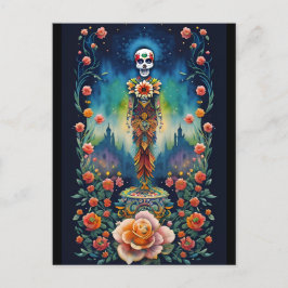 Socker Skull Art - Dia de los Muertos Vykort