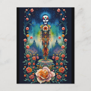 Socker Skull Art - Dia de los Muertos Vykort