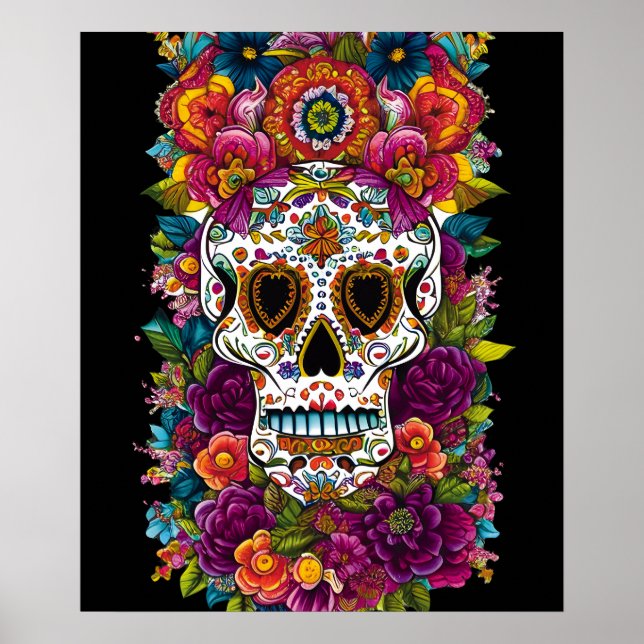 Socker Skull Art - Mexikanska Day of the dead Poster (Framsidan)