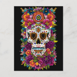 Socker Skull Art - Mexikanska Day of the dead Vykort