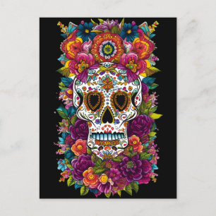 Socker Skull Art - Mexikanska Day of the dead Vykort