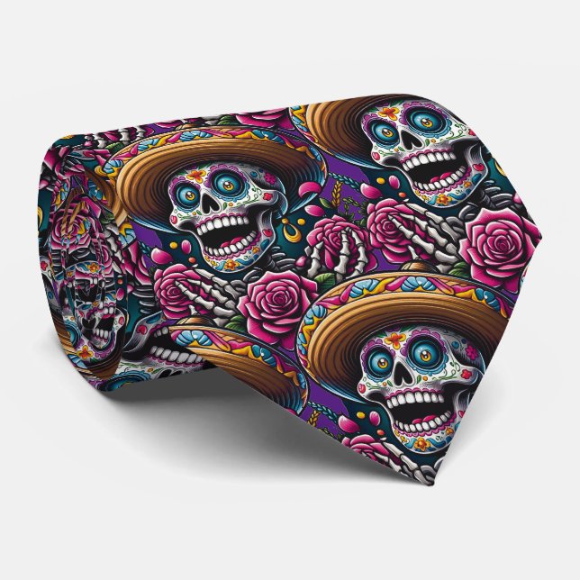 Socker Skull Art - Skeleton Sombrero Ro Calavera Slips (Rullad)