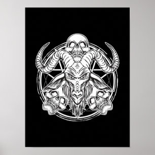 Socker Skull Baphomet Goat Gift Poster