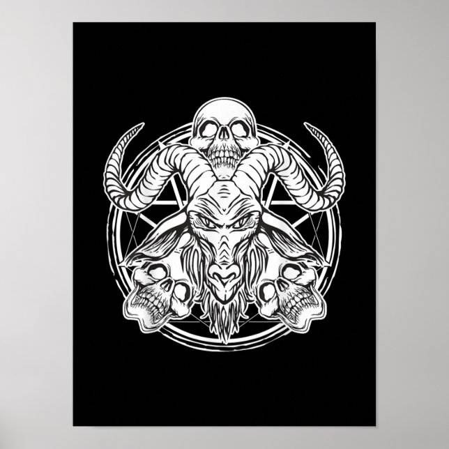 Socker Skull Baphomet Goat Gift Poster (Framsidan)