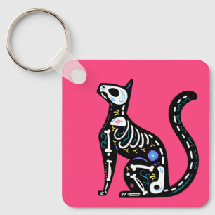 Socker Skull Calavera Cat III Nyckelring