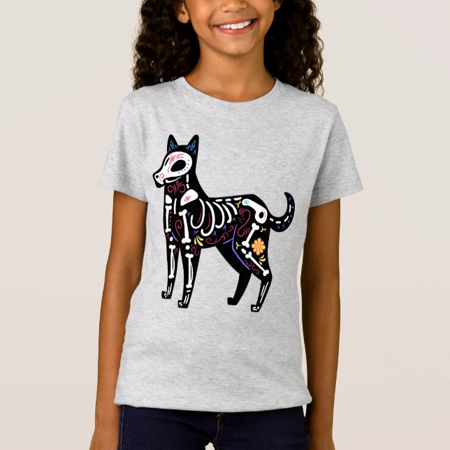 Socker Skull Calavera Hund II T Shirt (Framsida)