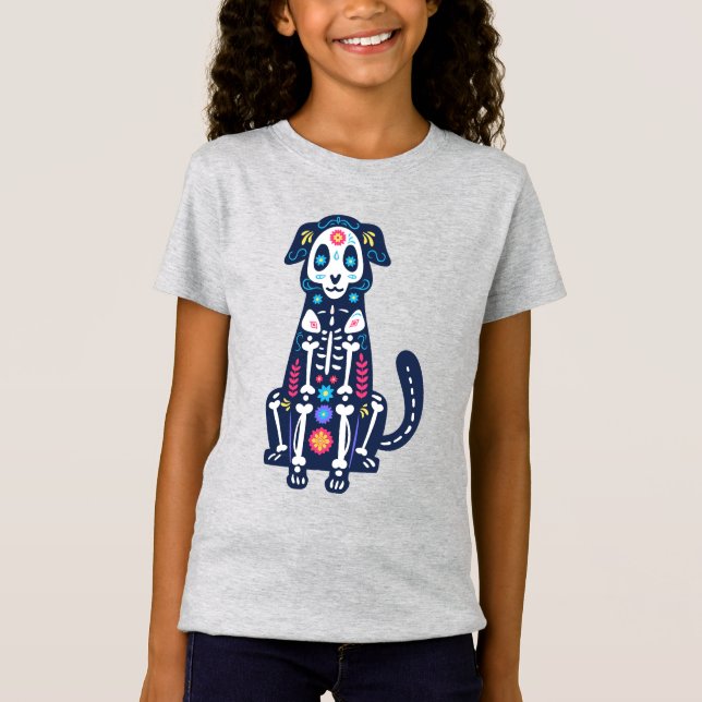 Socker Skull Calavera Hund IV T Shirt (Framsida)