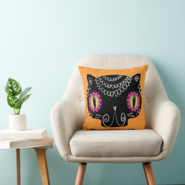 Socker Skull Cat Catrina Day of the dead Kudde