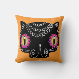 Socker Skull Cat Catrina Day of the dead Kudde