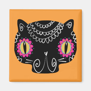 Socker Skull Cat Catrina Day of the dead Magnet